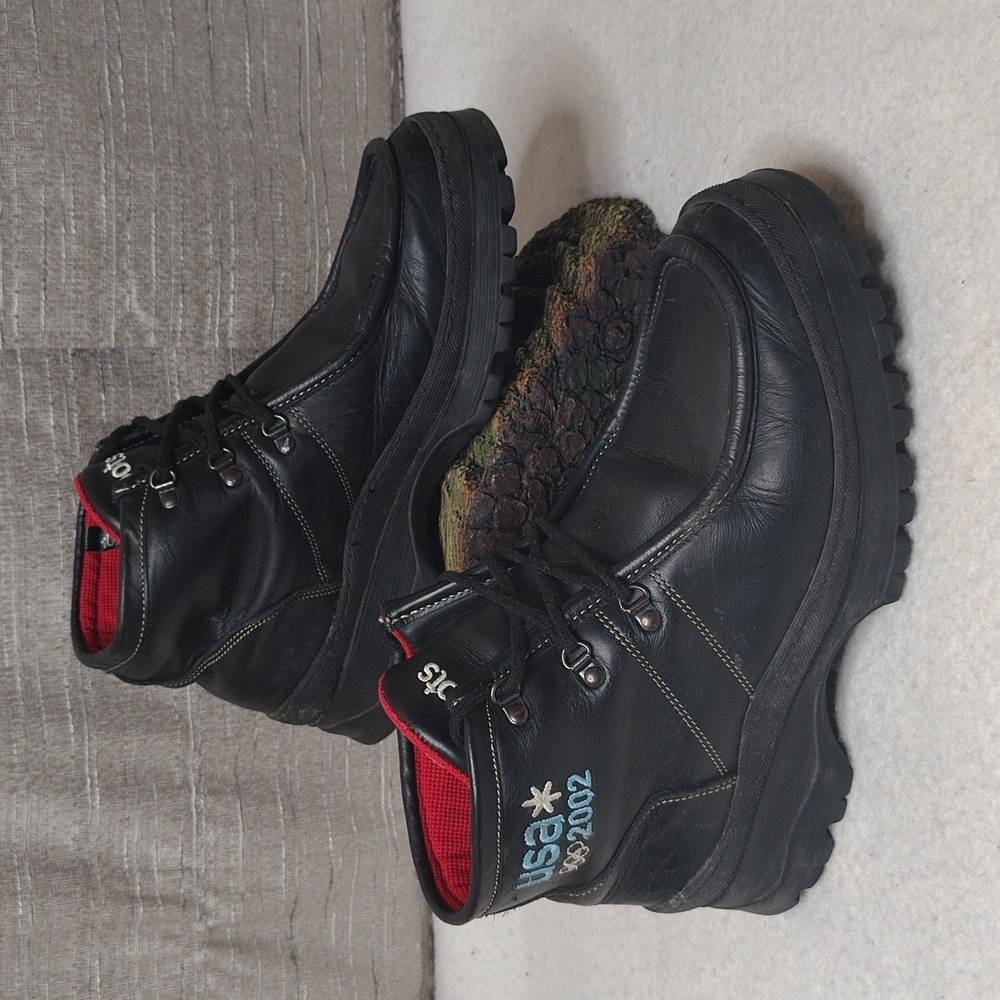 Roots‎ Boots Mens Size 10.5 Black Leather Stitched Toe 2002 Olympics Team USA